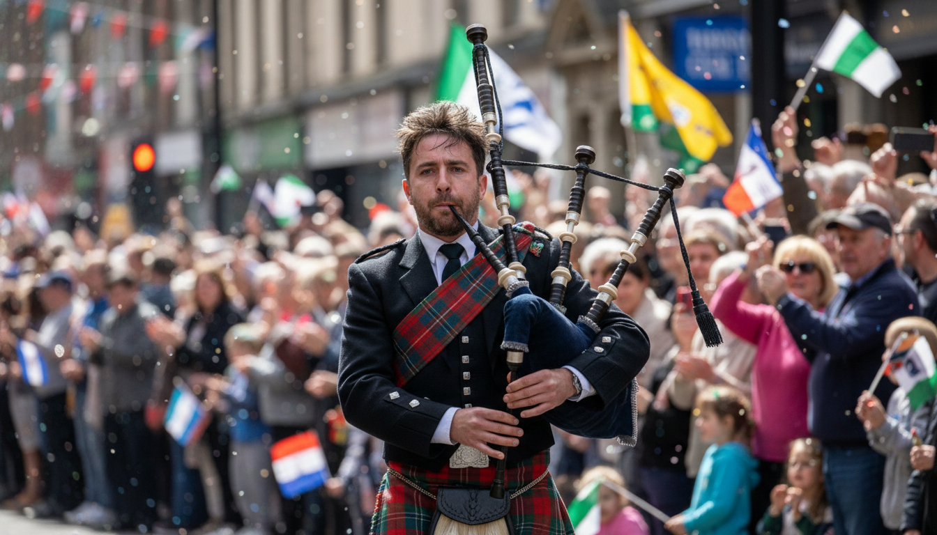 Bagpiper performing
